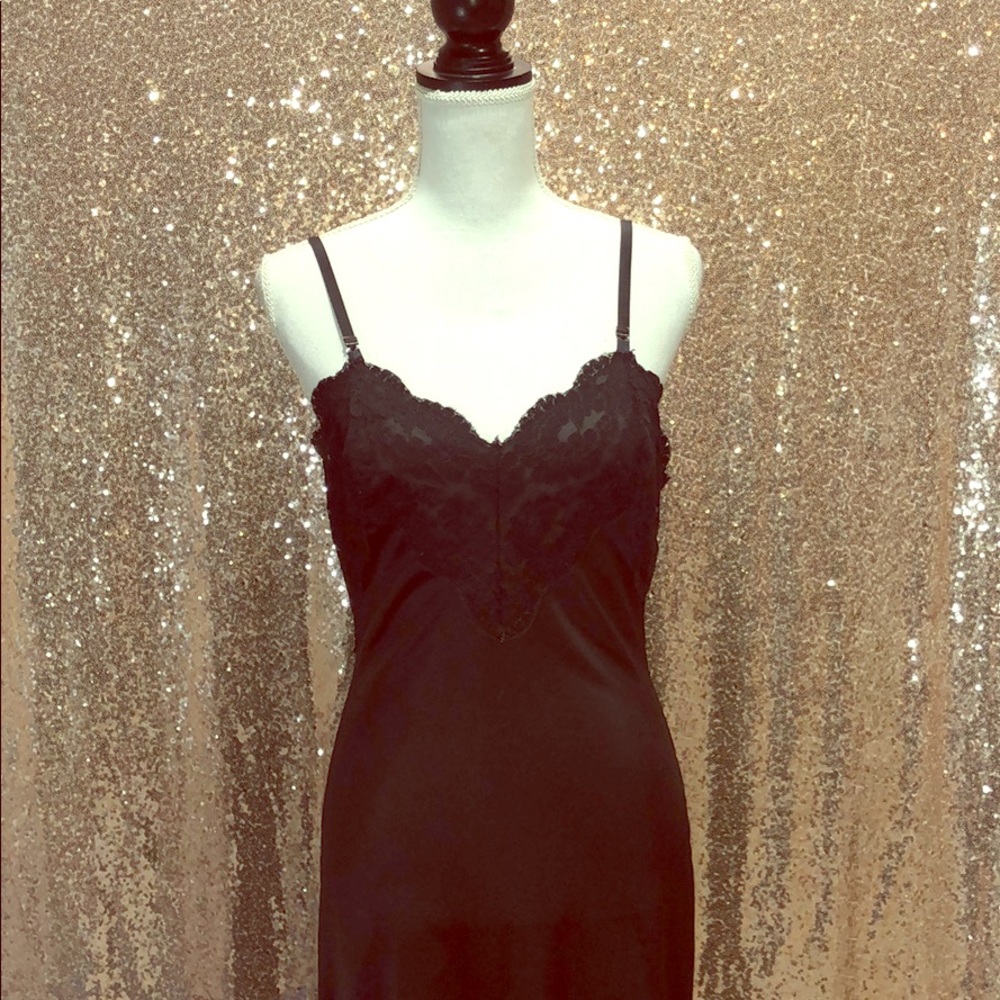 💞 Vintage Black pinup slip lace sexy retro